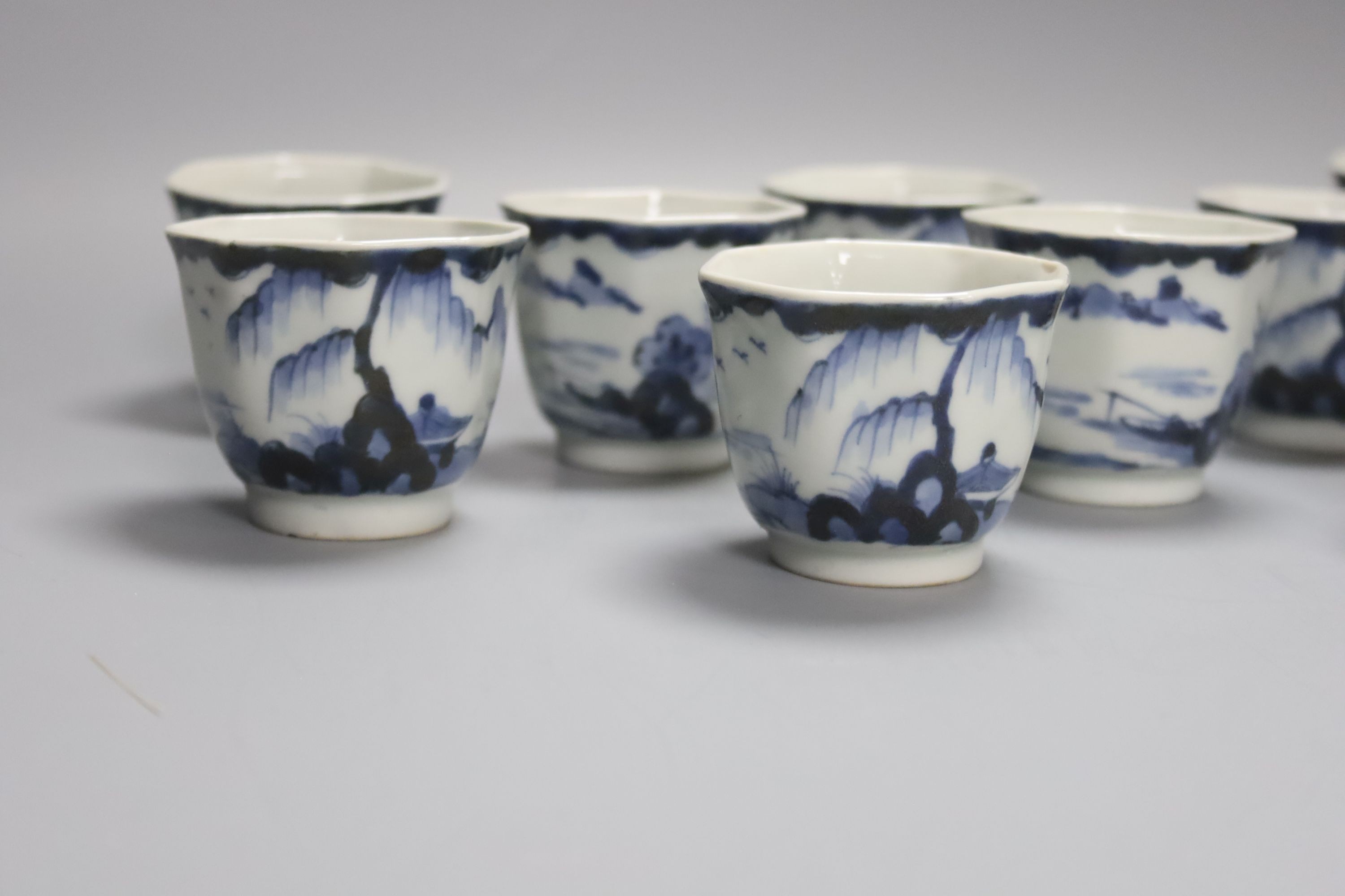 A set of ten Arita porcelain cups